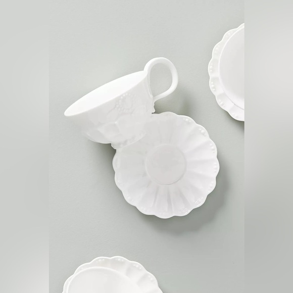 Set of 8 vintage Anthropologie Ville Fleur Cups & Saucers - Picture 2 of 5